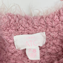 Load image into Gallery viewer, Girls Pumpkin Patch, pink fluffy knitted sweater / jumper, FUC, size 7-8,  