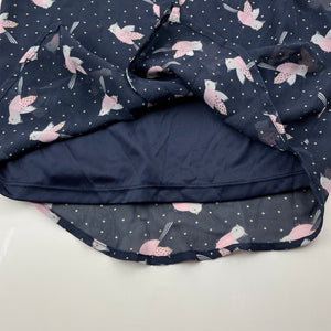 Girls Anko, navy dual layer top, birds, EUC, size 6,  