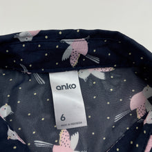 Load image into Gallery viewer, Girls Anko, navy dual layer top, birds, EUC, size 6,  
