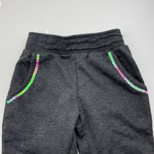 Load image into Gallery viewer, Girls H&amp;T, grey marle casual pants, elasticated, Inside leg: 31.5cm, GUC, size 2,  