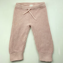 Load image into Gallery viewer, Girls Baby Berry, pink knitted cotton leggings / pants, elasticated, GUC, size 1,  