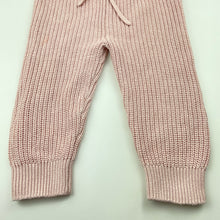 Load image into Gallery viewer, Girls Baby Berry, pink knitted cotton leggings / pants, elasticated, GUC, size 1,  