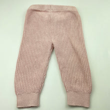Load image into Gallery viewer, Girls Baby Berry, pink knitted cotton leggings / pants, elasticated, GUC, size 1,  