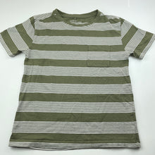 Load image into Gallery viewer, Boys Anko, khaki stripe cotton t-shirt / top, EUC, size 7,  