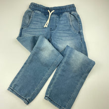 Load image into Gallery viewer, Boys Target, stretch knit denim pants, elasticated, Inside leg: 52cm, EUC, size 7,  