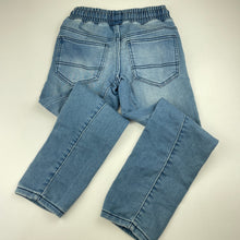 Load image into Gallery viewer, Boys Target, stretch knit denim pants, elasticated, Inside leg: 52cm, EUC, size 7,  