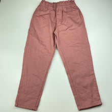Load image into Gallery viewer, Girls H&amp;M, pink cotton casual pants, elasticated, Inside leg: 45.5cm, EUC, size 6,  