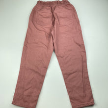 Load image into Gallery viewer, Girls H&amp;M, pink cotton casual pants, elasticated, Inside leg: 45.5cm, EUC, size 6,  