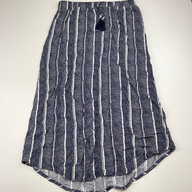 Girls Anko, navy & white lightweight skirt, elasticated, L: 68cm, GUC, size 12,  