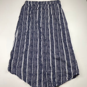 Girls Anko, navy & white lightweight skirt, elasticated, L: 68cm, GUC, size 12,  