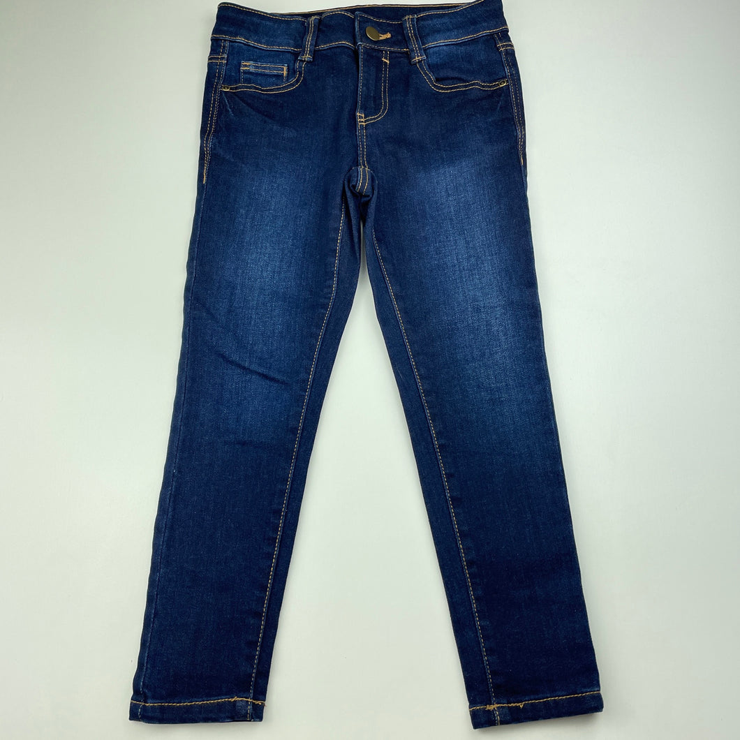 Girls Anko, dark stretch denim jeans, adjustable, Inside leg: 46cm, EUC, size 7,  