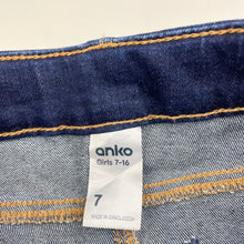 Load image into Gallery viewer, Girls Anko, dark stretch denim jeans, adjustable, Inside leg: 46cm, EUC, size 7,  