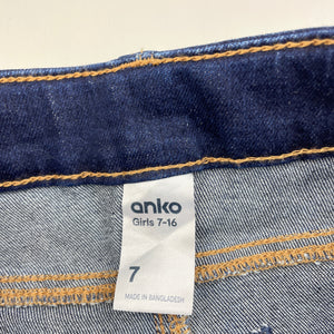 Girls Anko, dark stretch denim jeans, adjustable, Inside leg: 46cm, EUC, size 7,  