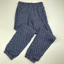 Load image into Gallery viewer, Girls H&amp;M, navy lightweight pants, elasticated, Inside leg: 48cm, EUC, size 6,  