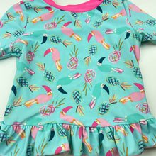 Load image into Gallery viewer, Girls Floatimini, short sleeve rashie / swim top, FUC, size 6,  