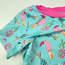 Load image into Gallery viewer, Girls Floatimini, short sleeve rashie / swim top, FUC, size 6,  