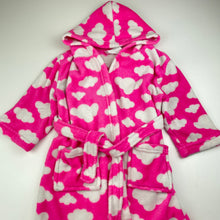 Load image into Gallery viewer, Girls lightweight, fleece dressing gown / bath robe, L: 60cm, FUC, size 3,  