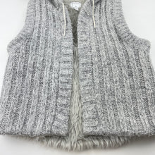 Load image into Gallery viewer, Girls Witchery, faux fur lined wool blend hooded vest / sweater, GUC, size 5,  