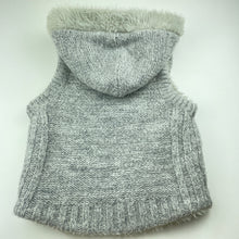 Load image into Gallery viewer, Girls Witchery, faux fur lined wool blend hooded vest / sweater, GUC, size 5,  