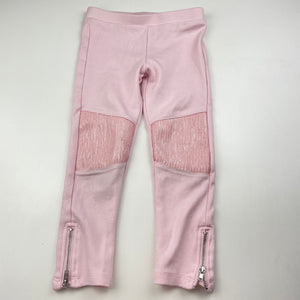 Girls Target, pink stretchy pants, elasticated, Inside leg: 36cm, FUC, size 3,  