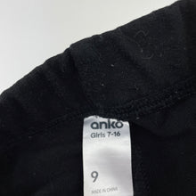 Load image into Gallery viewer, Girls Anko, black stretchy pants, elasticated, Inside leg: 54cm, GUC, size 9,  