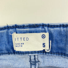 Load image into Gallery viewer, Girls Target, blue stretch denim jeans, adjustable, Inside leg: 44cm, FUC, size 5,  
