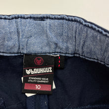 Load image into Gallery viewer, Boys Bauhaus, navy stretch cotton chino pants, adjustable, Inside leg: 65cm, FUC, size 10,  