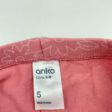 Load image into Gallery viewer, Girls Anko, pink floral leggings, Inside leg: 41cm, EUC, size 5,  