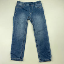 Load image into Gallery viewer, Girls H&amp;M, lightweight stretch denim leggings / jeggings, elasticated, Inside leg: 37cm, GUC, size 3,  