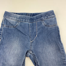 Load image into Gallery viewer, Girls H&amp;M, lightweight stretch denim leggings / jeggings, elasticated, Inside leg: 37cm, GUC, size 3,  