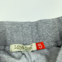 Load image into Gallery viewer, unisex Lily &amp; Dan, grey velour track pants, elasticated, Inside leg: 46cm, EUC, size 5,  