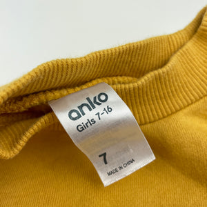 Girls Anko, embroidered fleece lined sweater / jumper, GUC, size 7,  