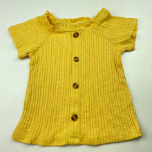 Load image into Gallery viewer, Girls Anko, yellow ribbed stretchy short sleeve top, EUC, size 5,  
