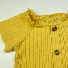 Load image into Gallery viewer, Girls Anko, yellow ribbed stretchy short sleeve top, EUC, size 5,  