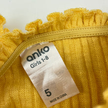 Load image into Gallery viewer, Girls Anko, yellow ribbed stretchy short sleeve top, EUC, size 5,  