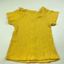 Load image into Gallery viewer, Girls Anko, yellow ribbed stretchy short sleeve top, EUC, size 5,  