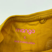Load image into Gallery viewer, Girls Mango, yellow cotton twist front top, GUC, size 4,  