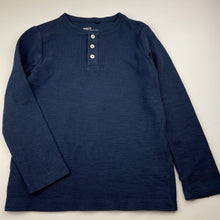 Load image into Gallery viewer, Boys Anko, navy waffle long sleeve henley top, EUC, size 9,  