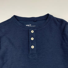 Load image into Gallery viewer, Boys Anko, navy waffle long sleeve henley top, EUC, size 9,  