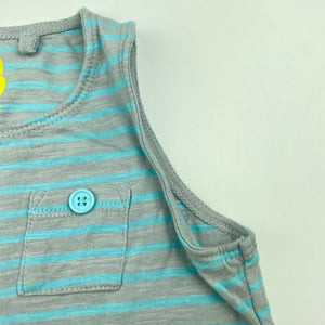 Boys Cotton On, blue & grey stripe singlet top, GUC, size 3,  