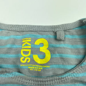 Boys Cotton On, blue & grey stripe singlet top, GUC, size 3,  