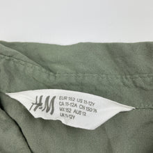 Load image into Gallery viewer, Girls H&amp;M, khaki viscose tie front top, EUC, size 12,  