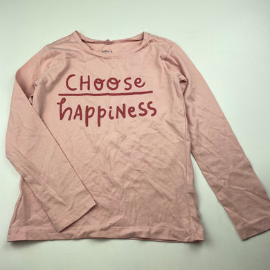Girls Anko, pink cotton long sleeve t-shirt / top, EUC, size 6,  