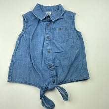 Load image into Gallery viewer, Girls Anko, chambray cotton tie front shirt / top, EUC, size 5,  