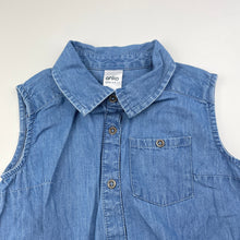 Load image into Gallery viewer, Girls Anko, chambray cotton tie front shirt / top, EUC, size 5,  