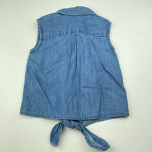 Load image into Gallery viewer, Girls Anko, chambray cotton tie front shirt / top, EUC, size 5,  
