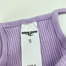 Load image into Gallery viewer, Girls Wave Zone, purple ribbed singlet top, GUC, size 5,  