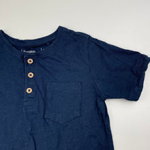 Load image into Gallery viewer, Boys Anko, navy cotton henley t-shirt / top, GUC, size 4,  