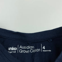 Load image into Gallery viewer, Boys Anko, navy cotton henley t-shirt / top, GUC, size 4,  