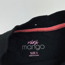 Load image into Gallery viewer, Girls Mango, black cotton t-shirt / top, FUC, size 3,  